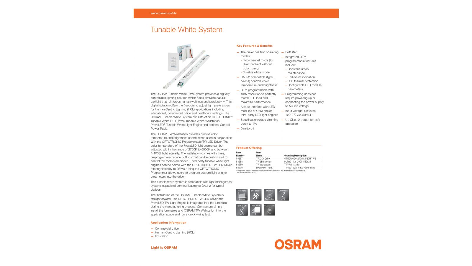 OSRAM Tunable White Systems